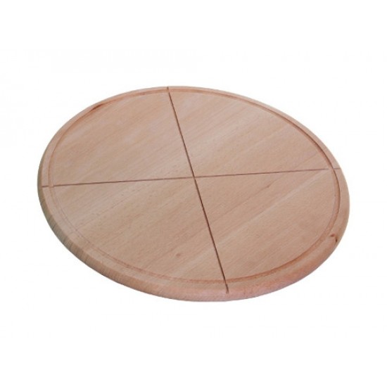 Подлога дрвена - шаблон за пицу 40цм / 4-6 поља